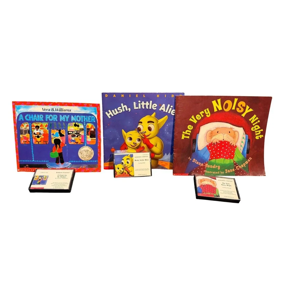 Scholastic Book & Cassette Lot 3 A Chair for My Mother Hush Little Alien Noisy